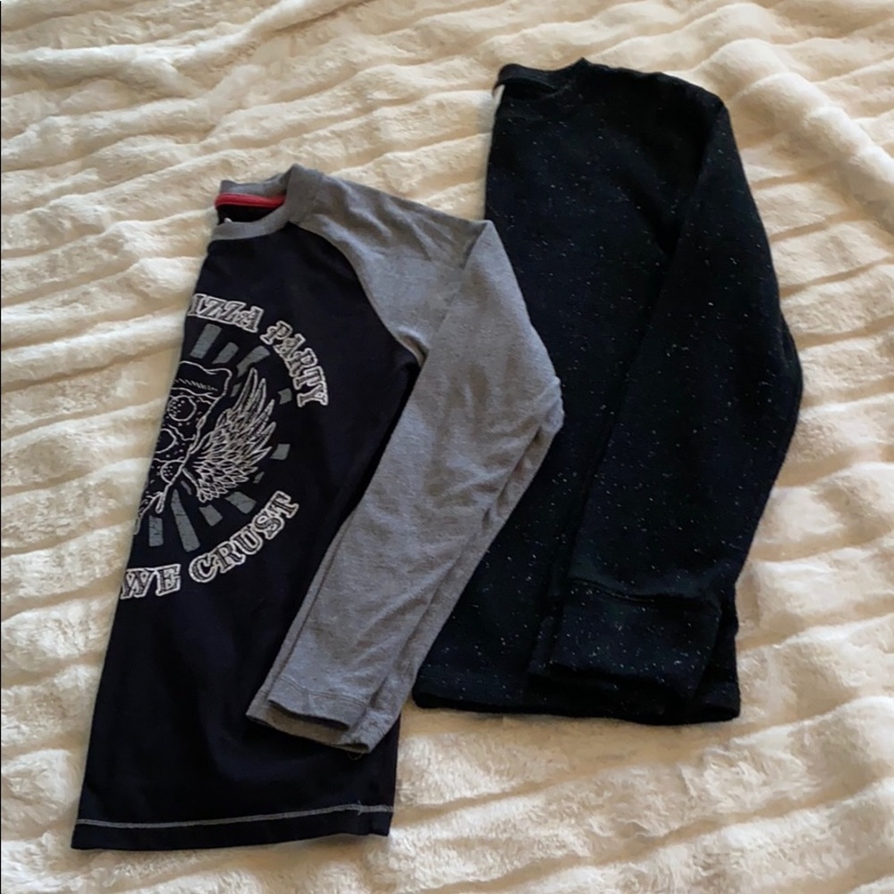 2 youth black large long sleeve shirts